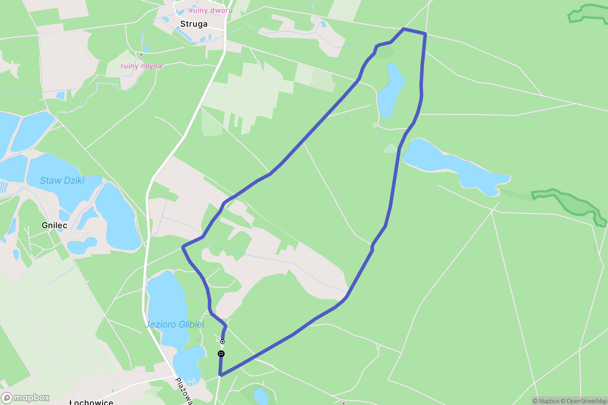 Łochowice: mapa trasy - Poland