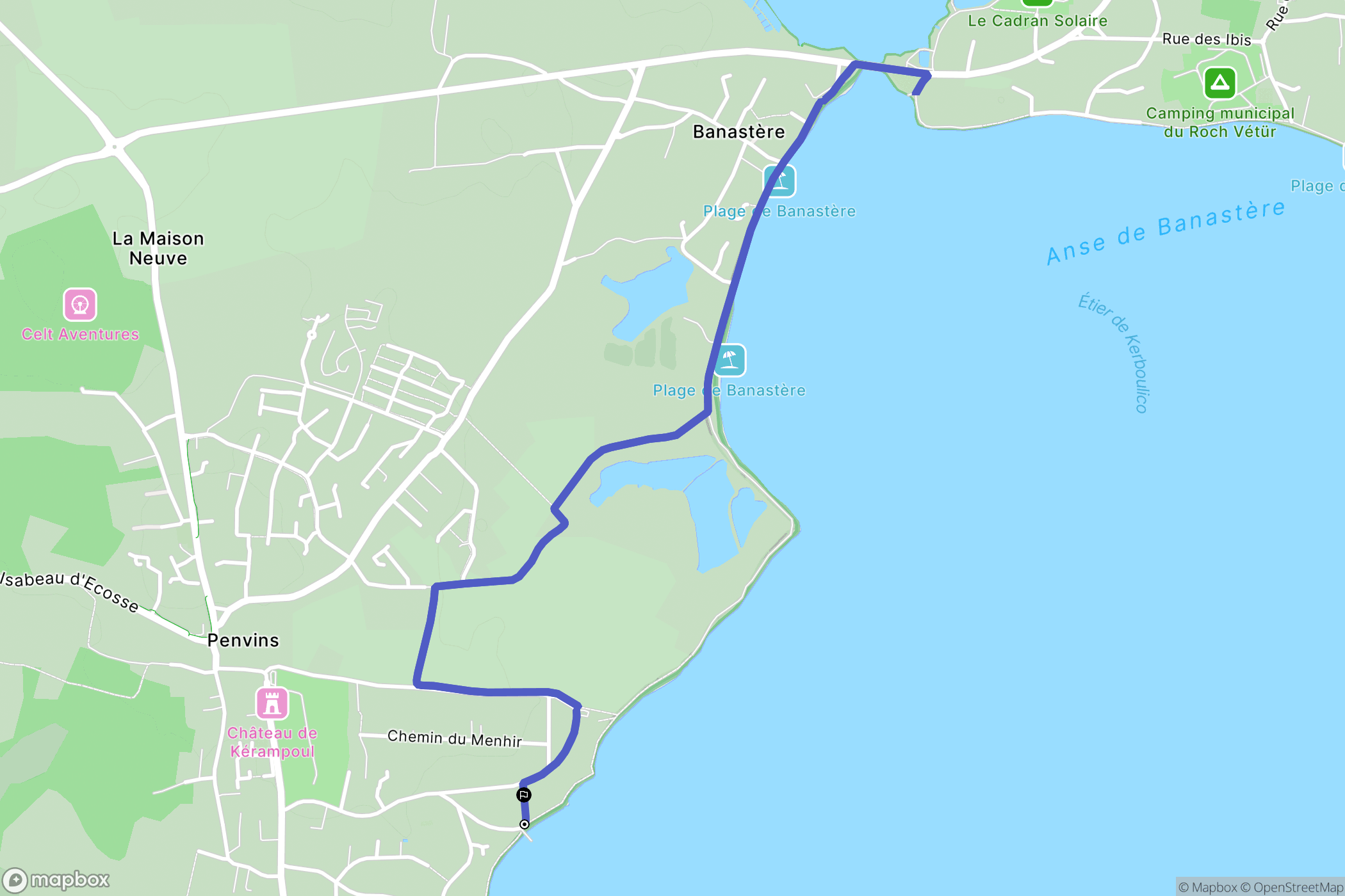 Sarzeau : carte du parcours de randonnée - France