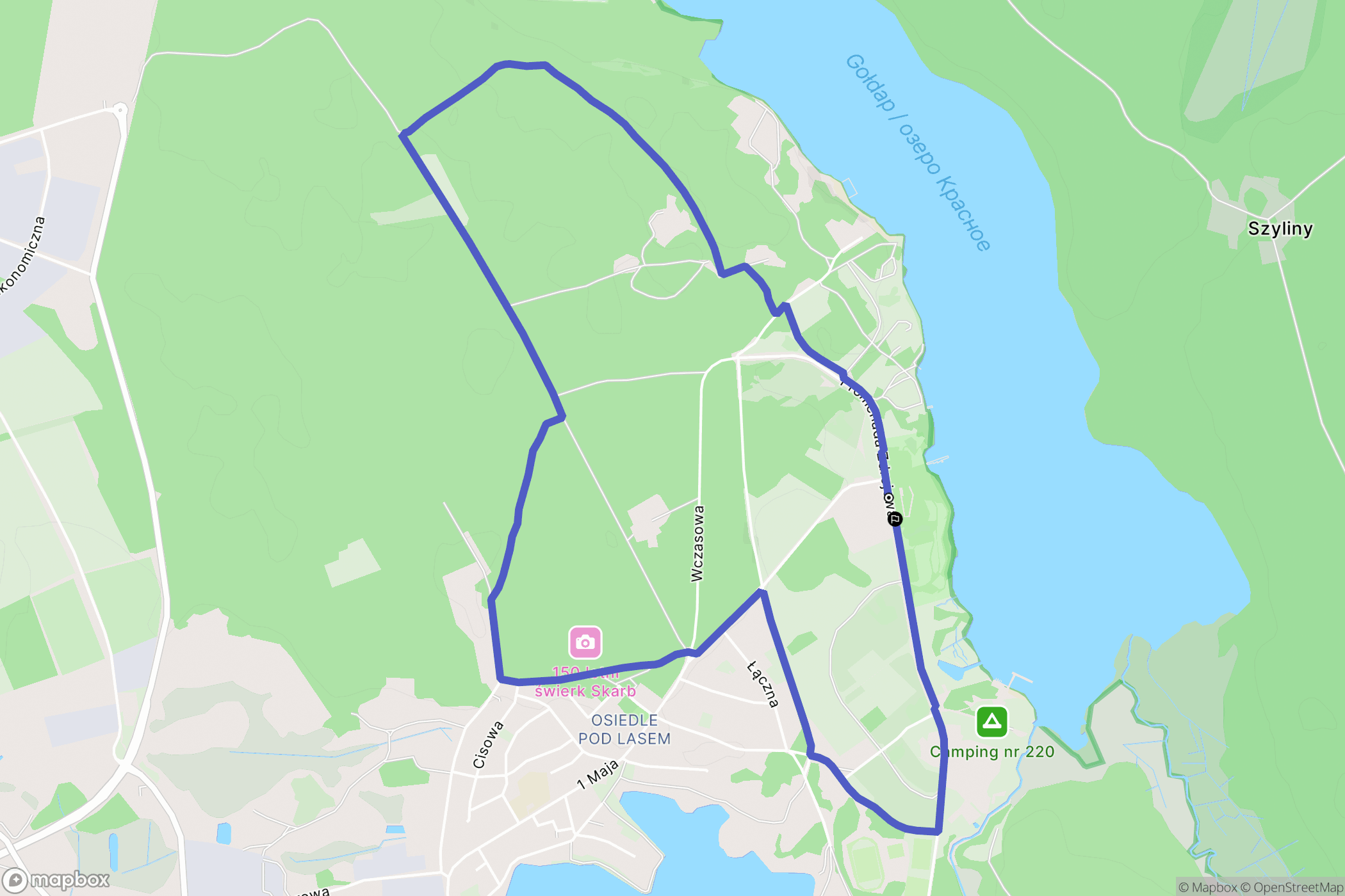 Gołdap: mapa trasy - Poland