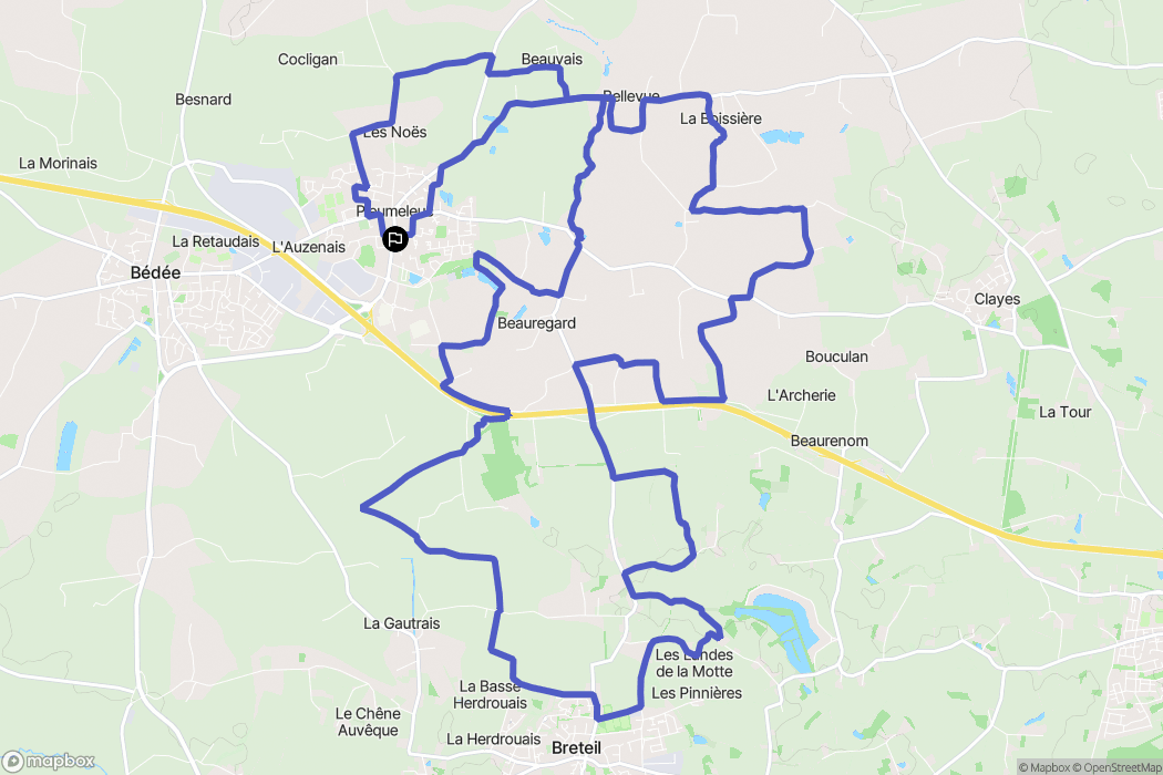 Pleumeleuc : carte du parcours de randonnée - France