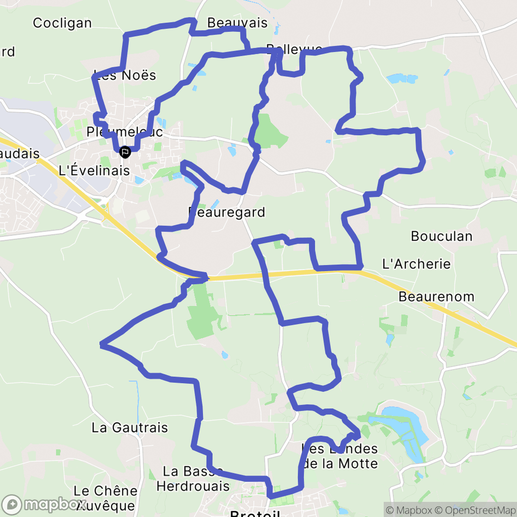 Pleumeleuc : carte du parcours de randonnée - France