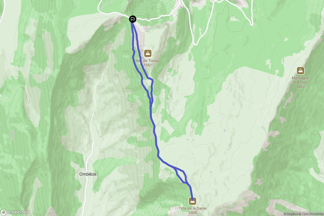 Bouvante : carte du parcours de randonnée - France