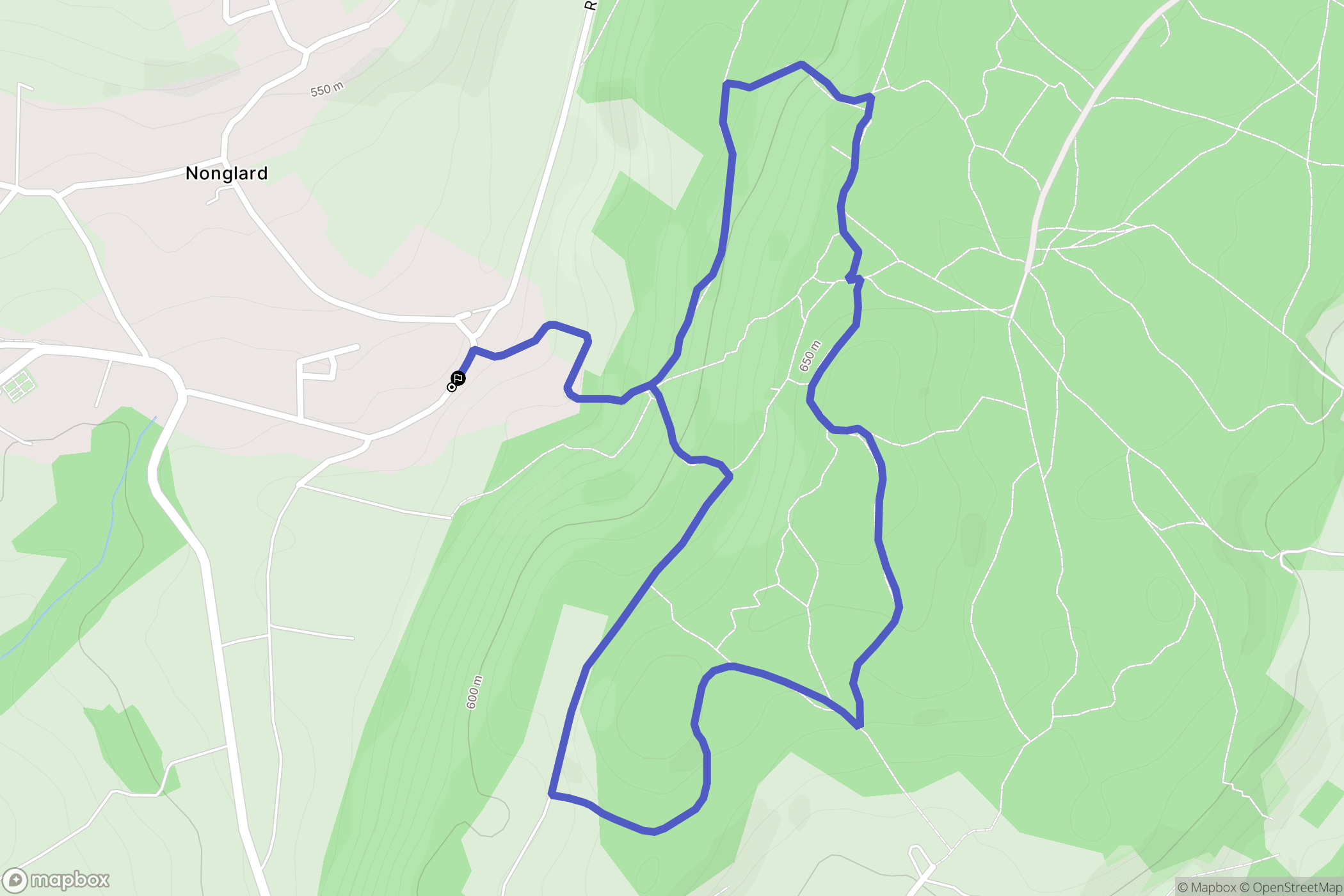 Nonglard : carte du parcours de randonnée - France