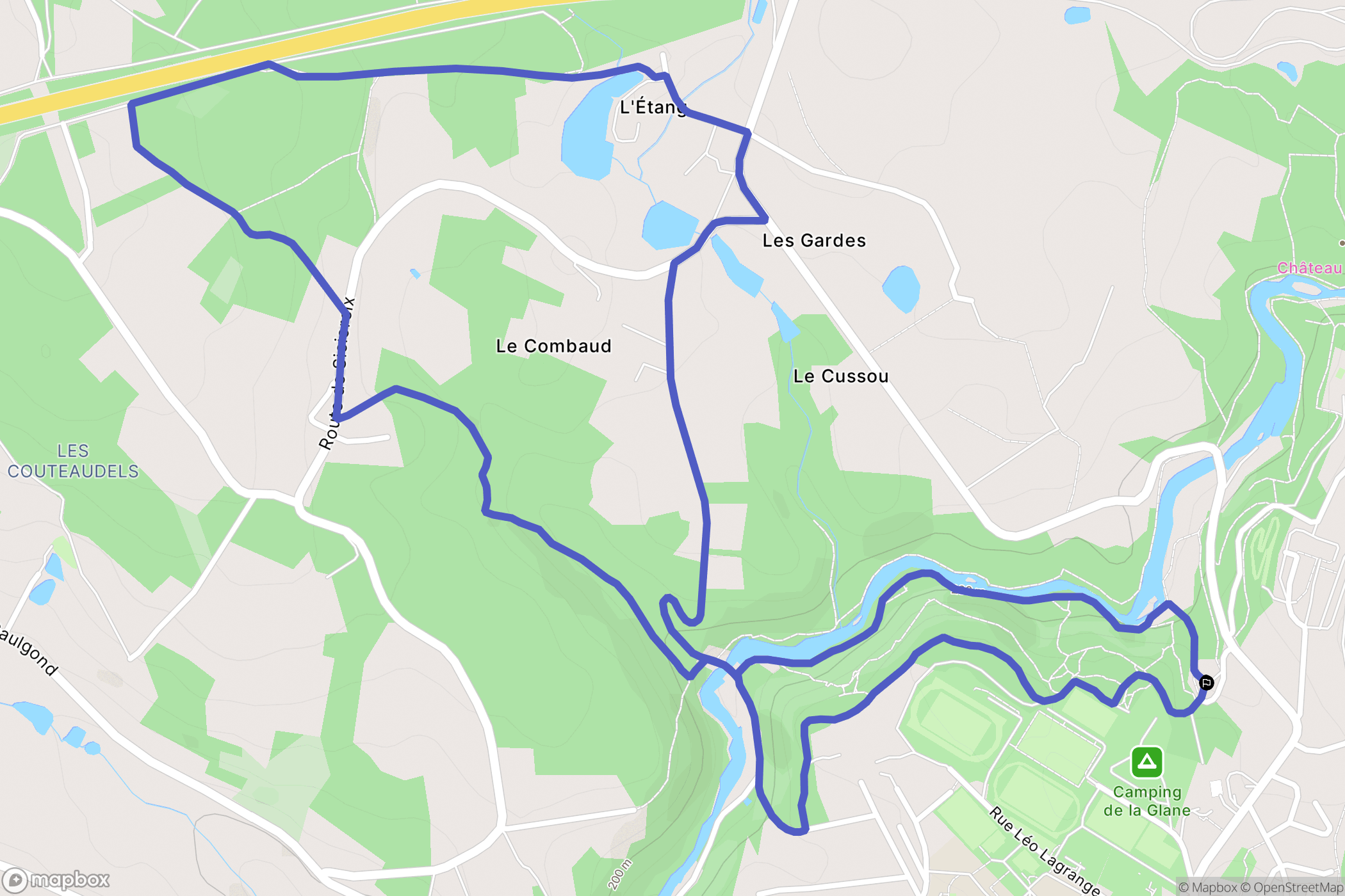 Saint-Junien : carte du parcours de randonnée - France