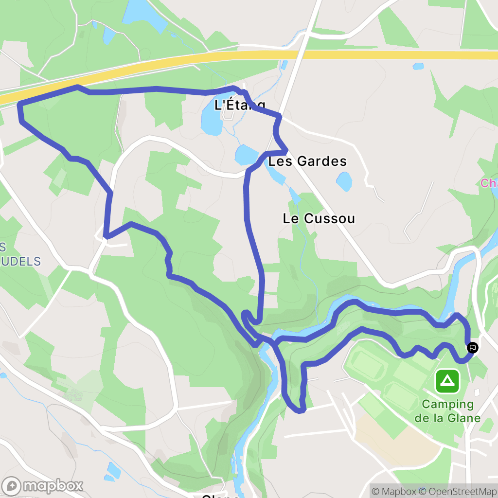 Saint-Junien : carte du parcours de randonnée - France