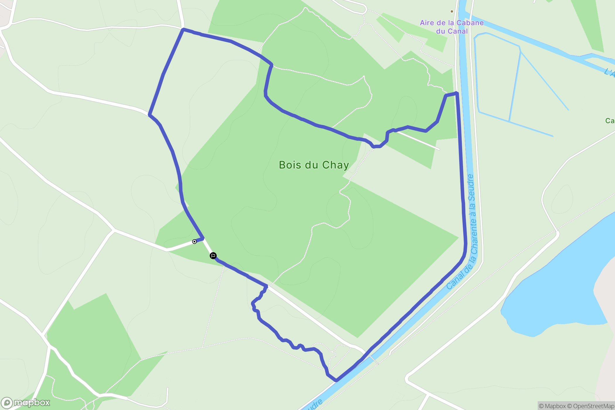Échillais : carte du parcours de randonnée - France