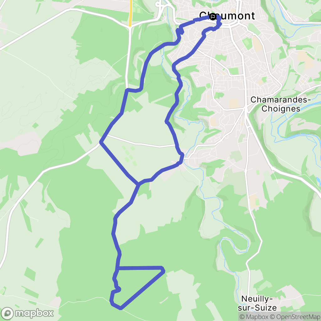 Chaumont : carte du parcours de randonnée - France