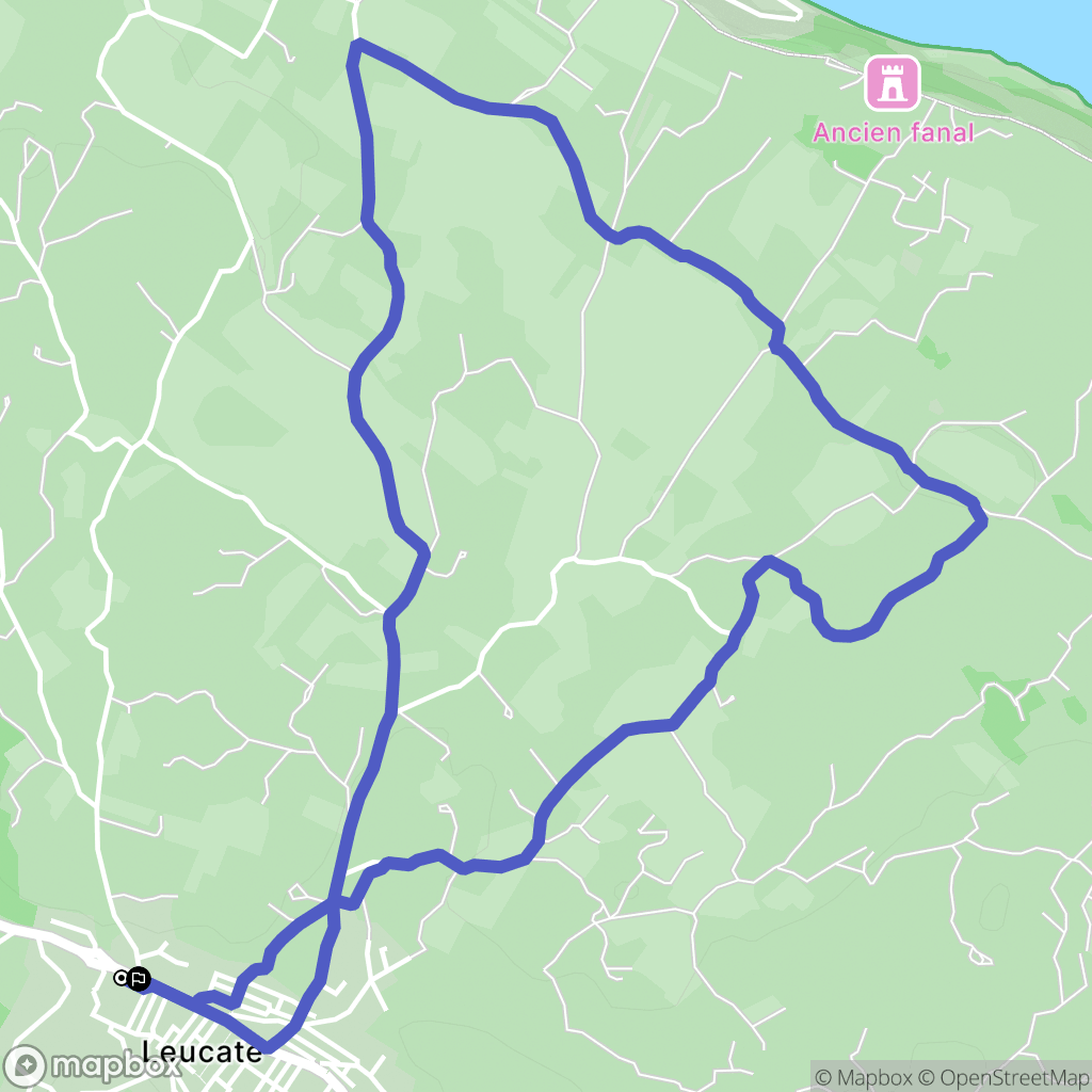 Leucate : carte du parcours de randonnée - France