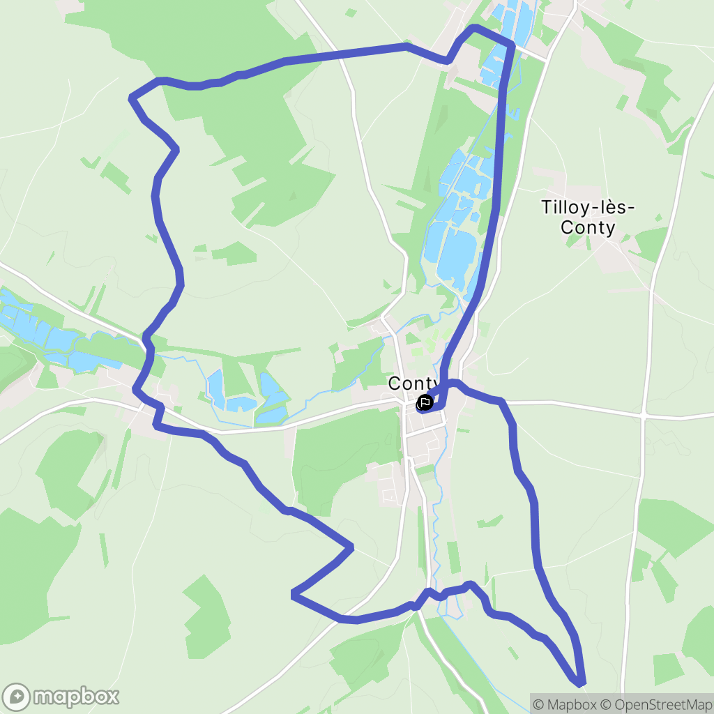 Conty : carte du parcours de randonnée - France