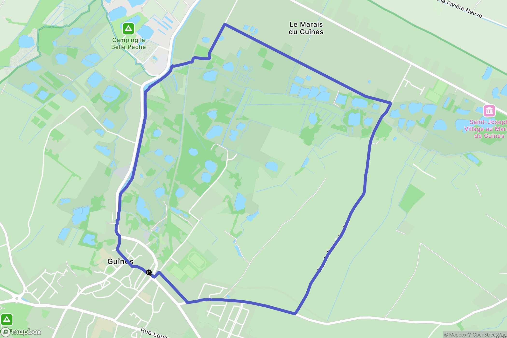 Guines : carte du parcours de randonnée - France
