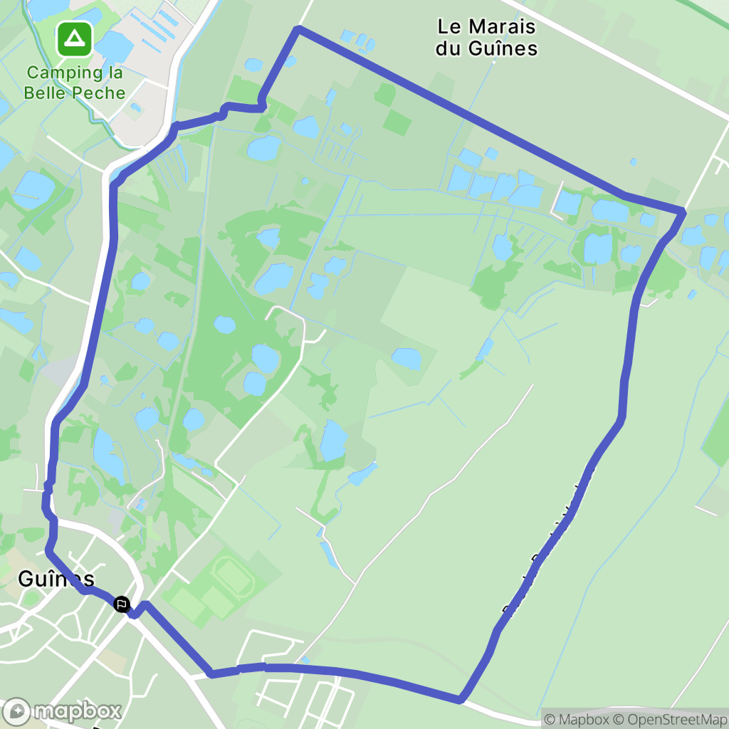 Guines : carte du parcours de randonnée - France