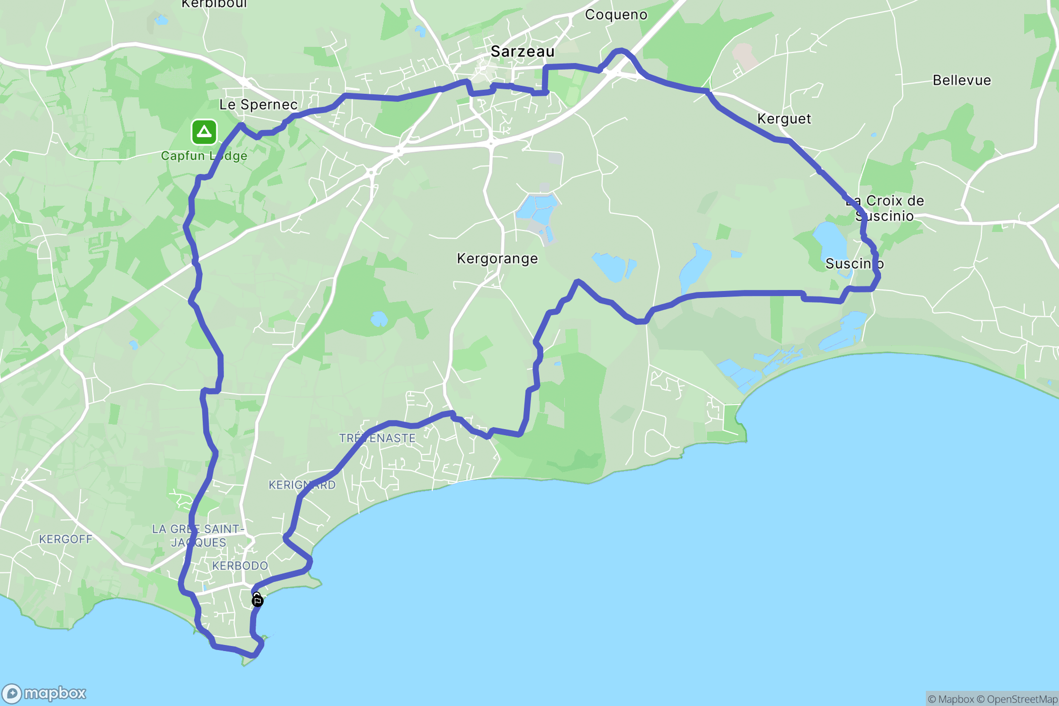 Sarzeau : carte du parcours de randonnée - France