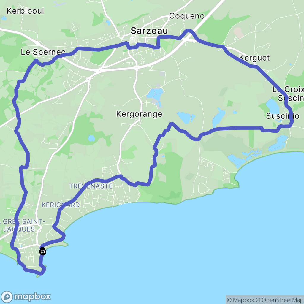 Sarzeau : carte du parcours de randonnée - France
