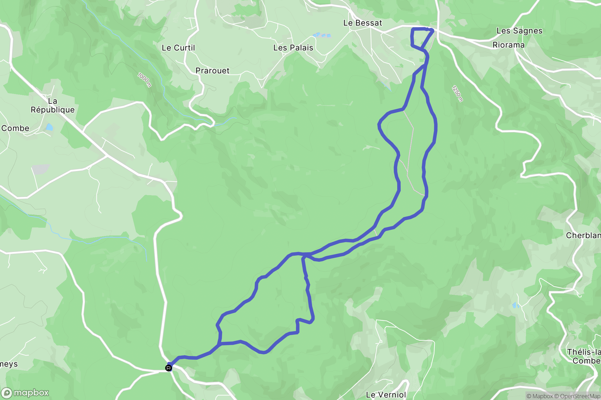 La Versanne : carte du parcours de randonnée - France