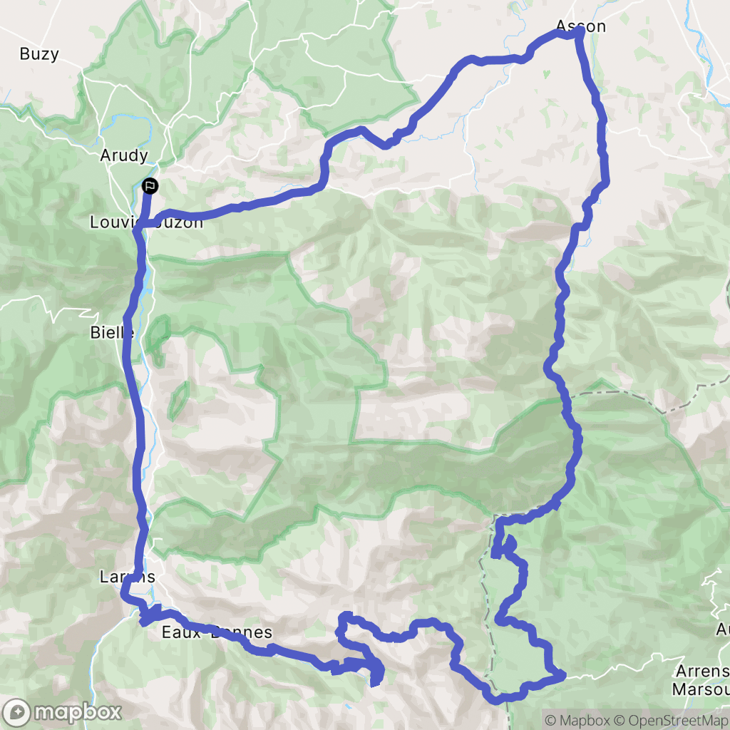 Louvie-Juzon : carte du parcours de randonnée - France