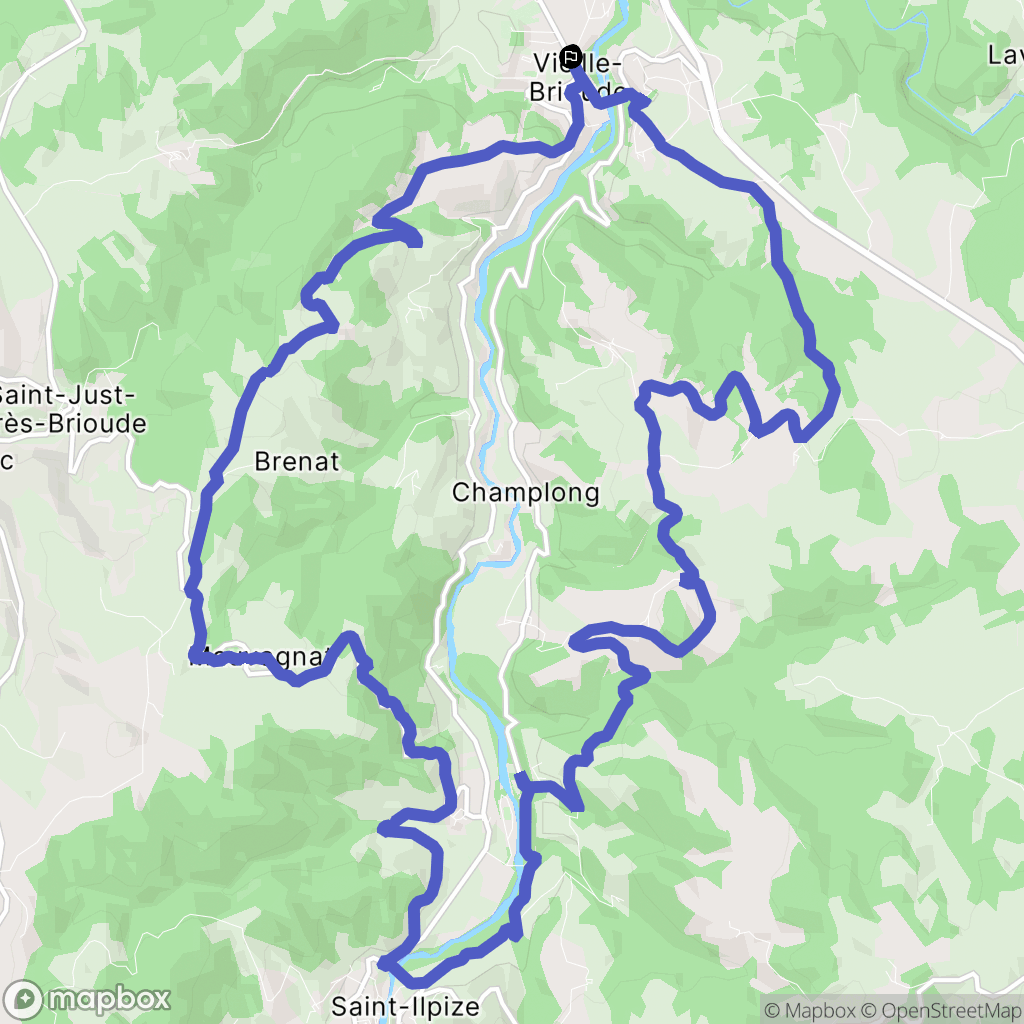 Vieille-Brioude : carte du parcours de randonnée - France