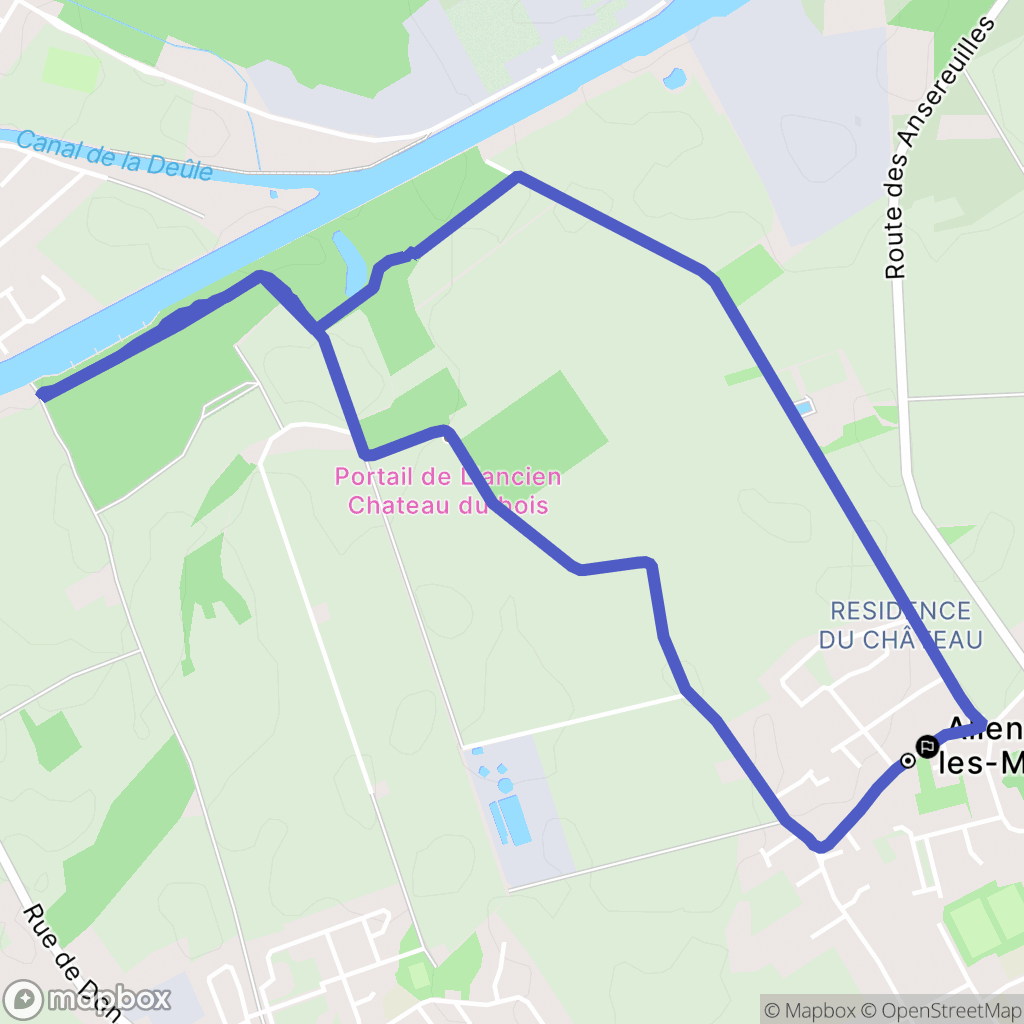 Allennes-les-Marais : carte du parcours de randonnée - France
