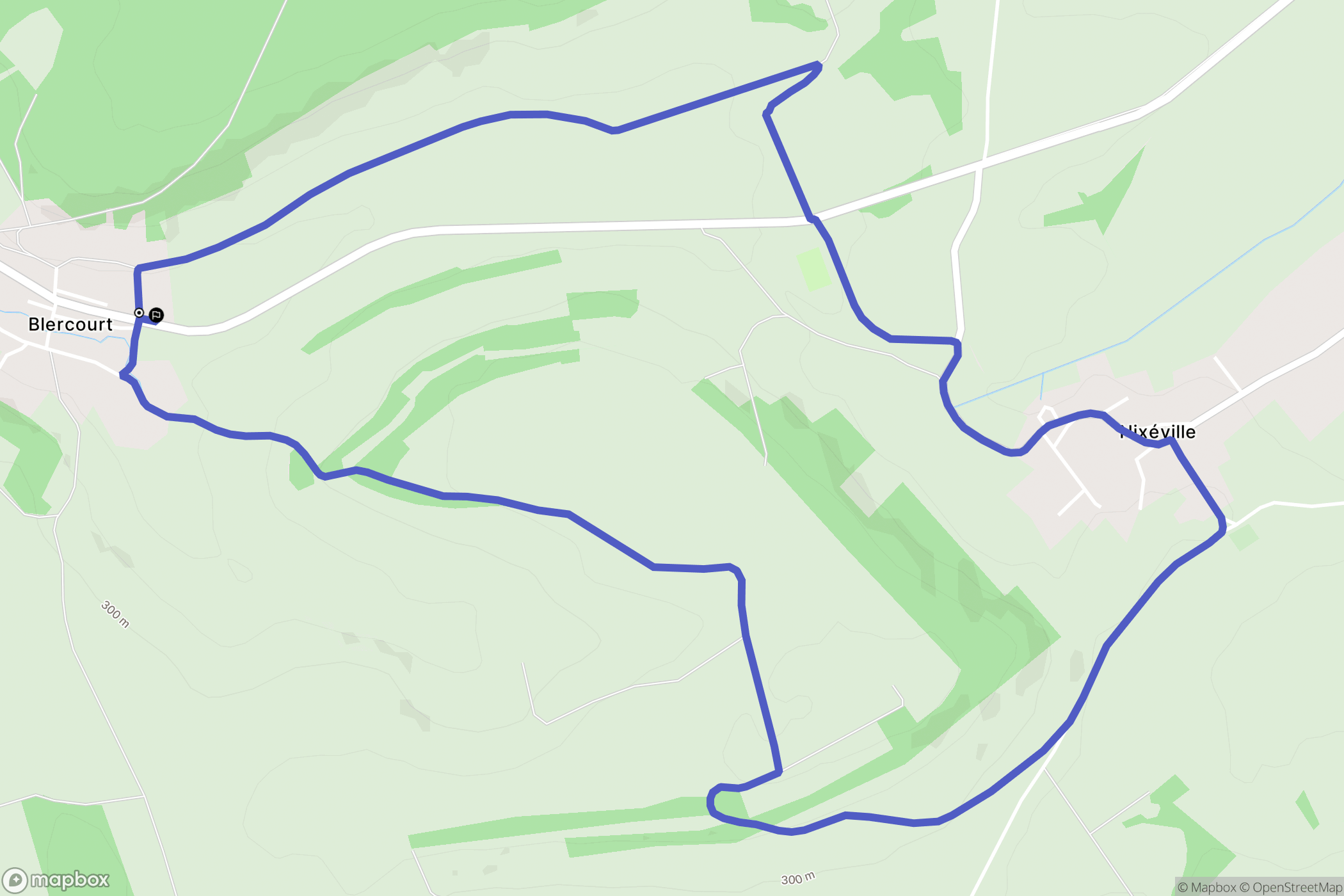 Nixéville-Blercourt : carte du parcours de randonnée - France
