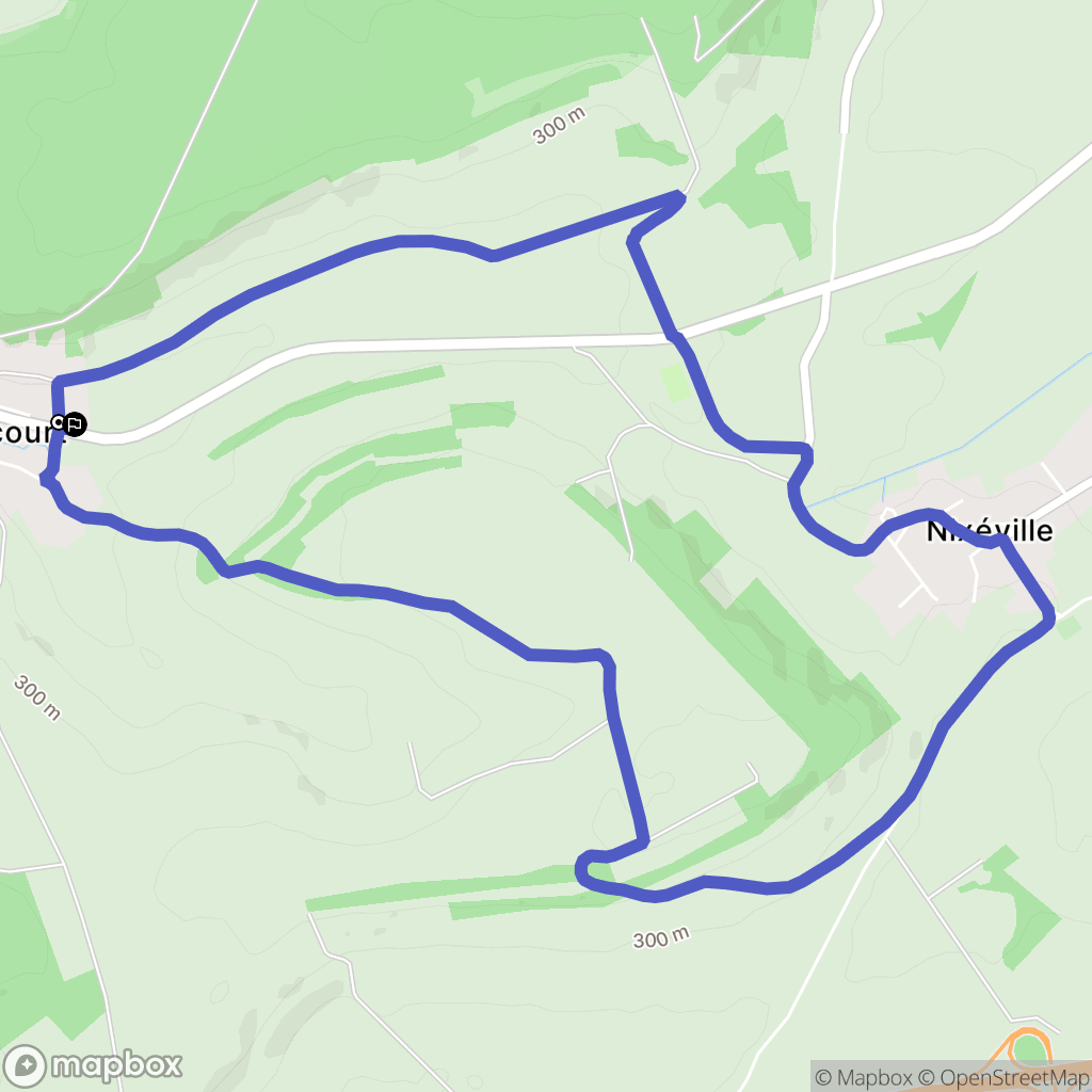 Nixéville-Blercourt : carte du parcours de randonnée - France