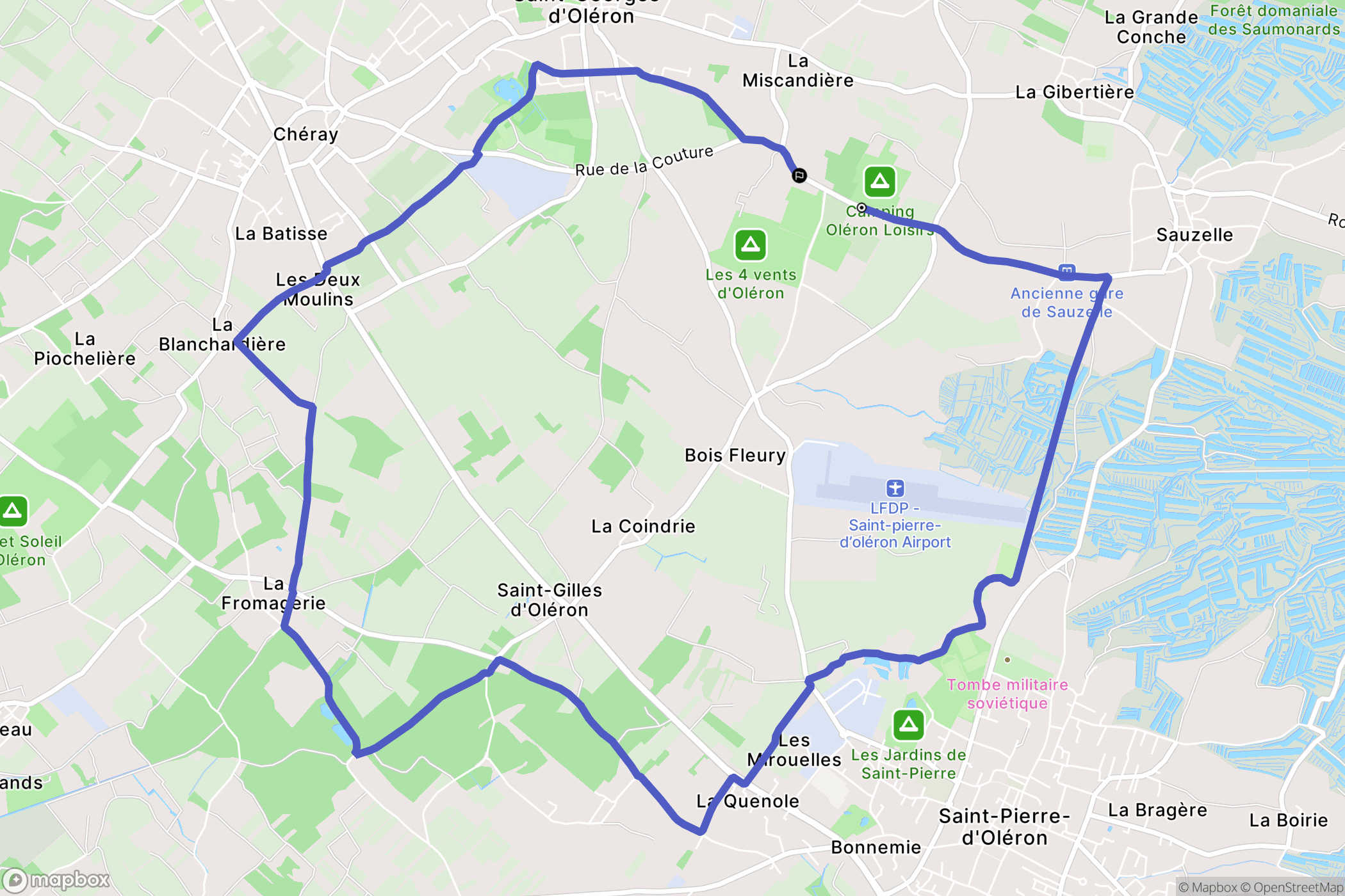 Saint-Georges-d'Oléron : carte du parcours de randonnée - France