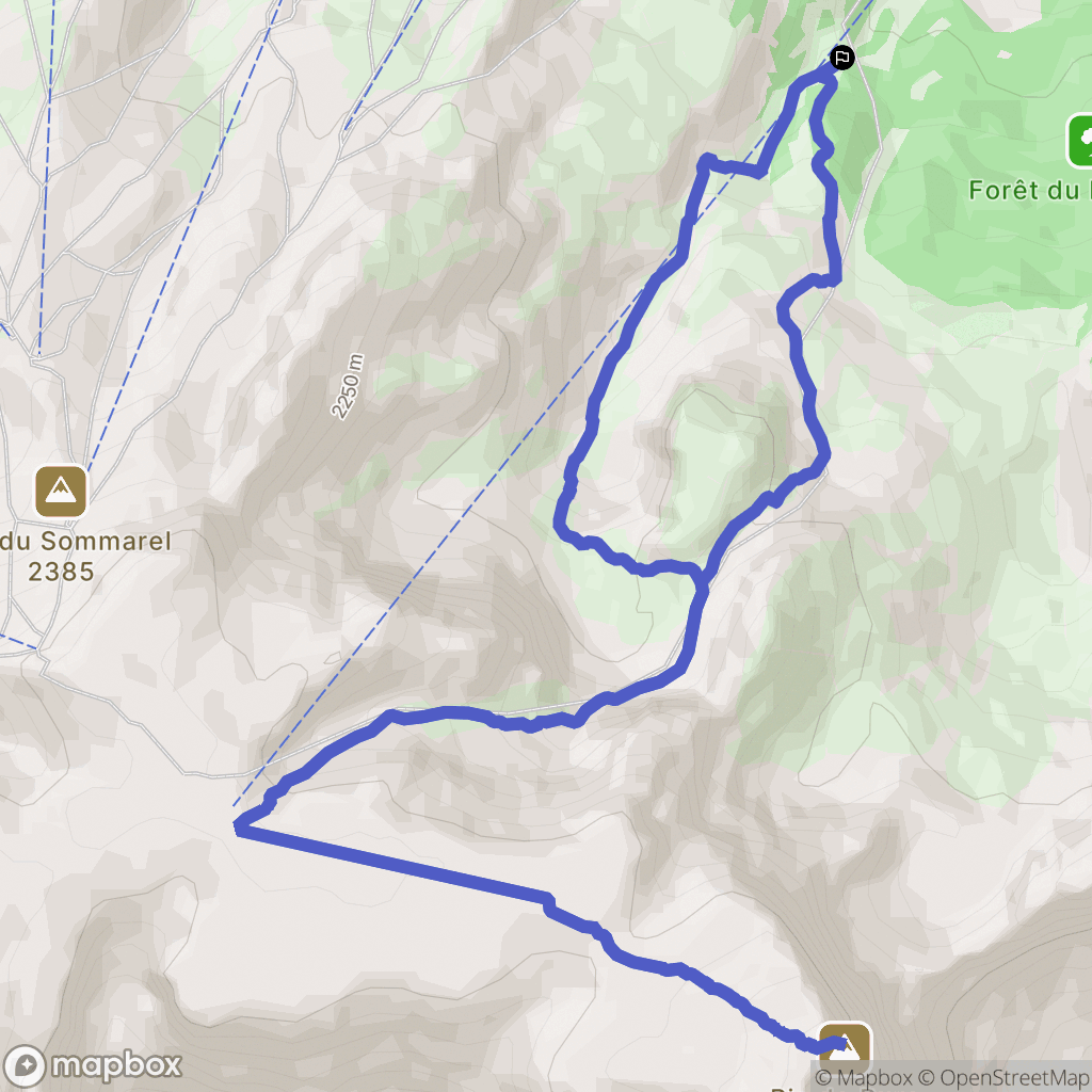 Le Dévoluy : carte du parcours de randonnée - France