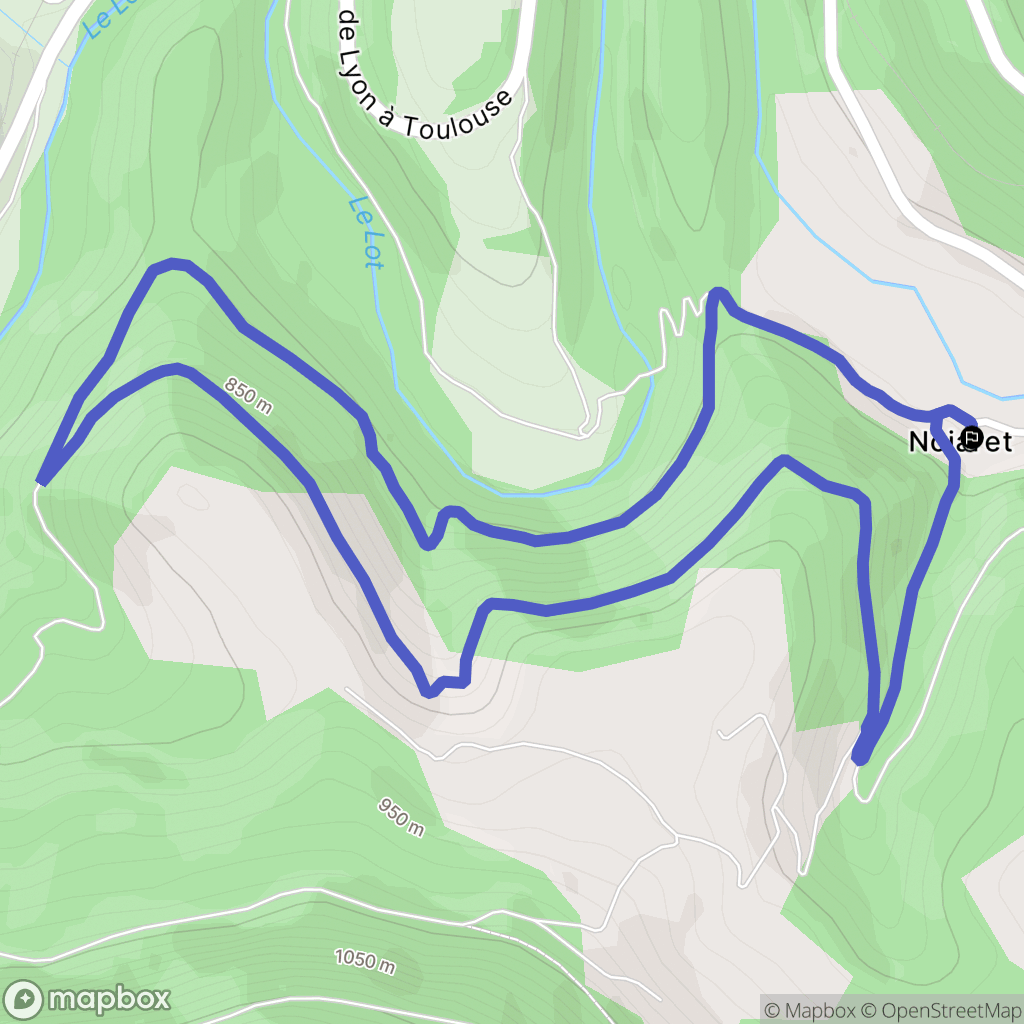 Badaroux : carte du parcours de randonnée - France