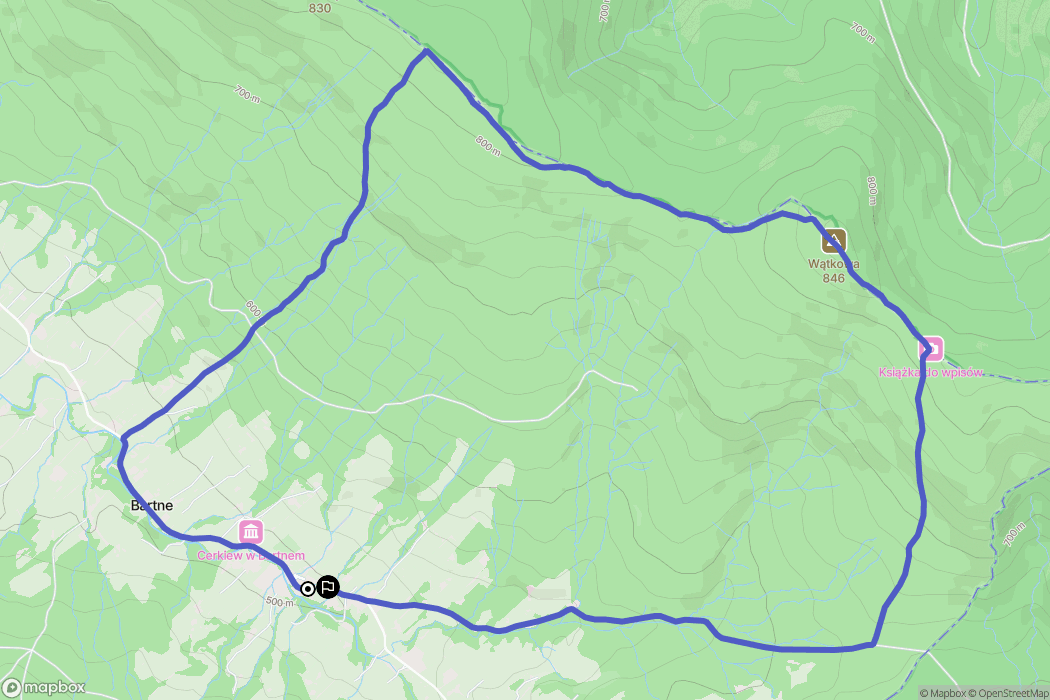 Bartne: mapa trasy - Poland