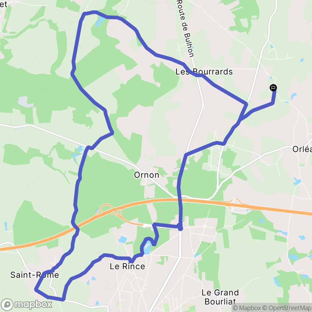 Orléat : carte du parcours de randonnée - France