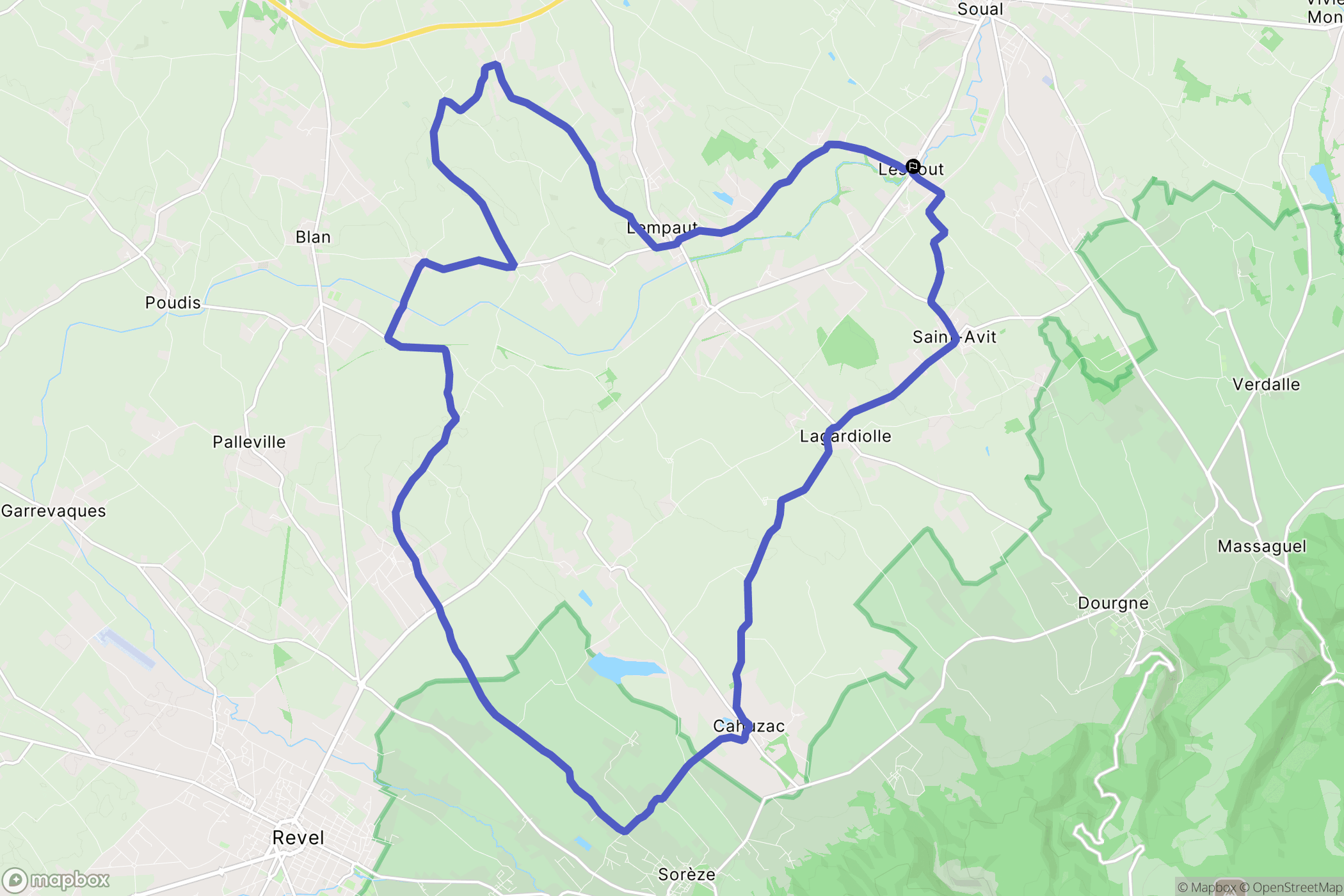 Lescout : carte du parcours de randonnée - France