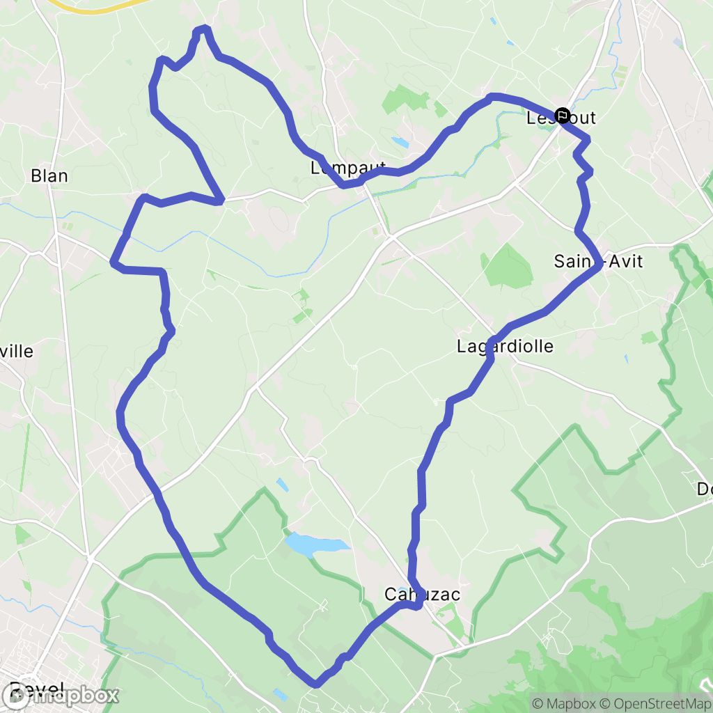 Lescout : carte du parcours de randonnée - France