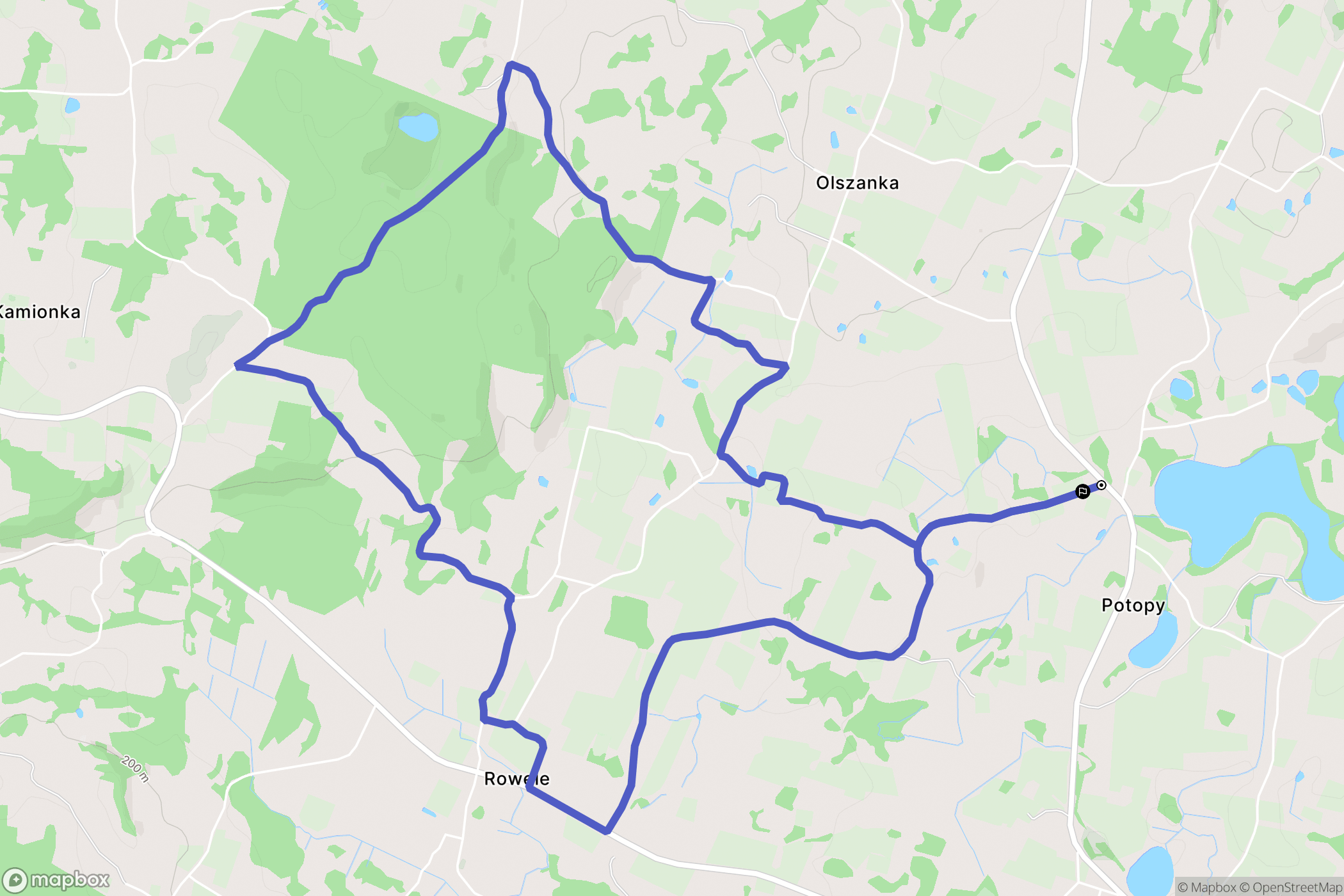 Potopy: mapa trasy - Poland