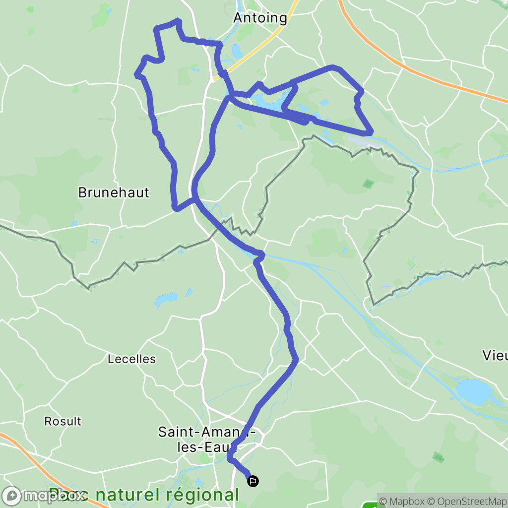 Saint-Amand-les-Eaux : carte du parcours de randonnée - France