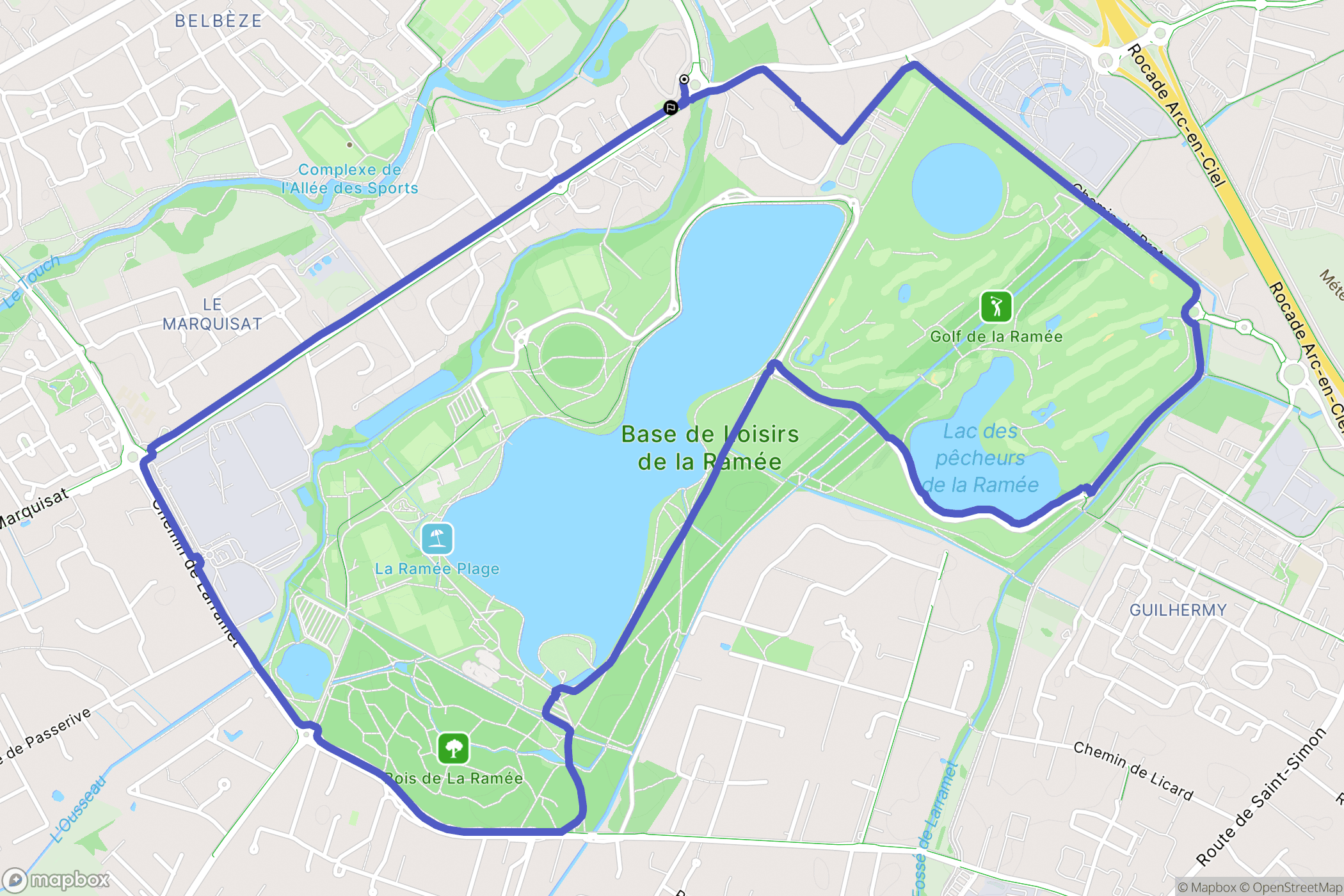 Tournefeuille : carte du parcours de randonnée - France