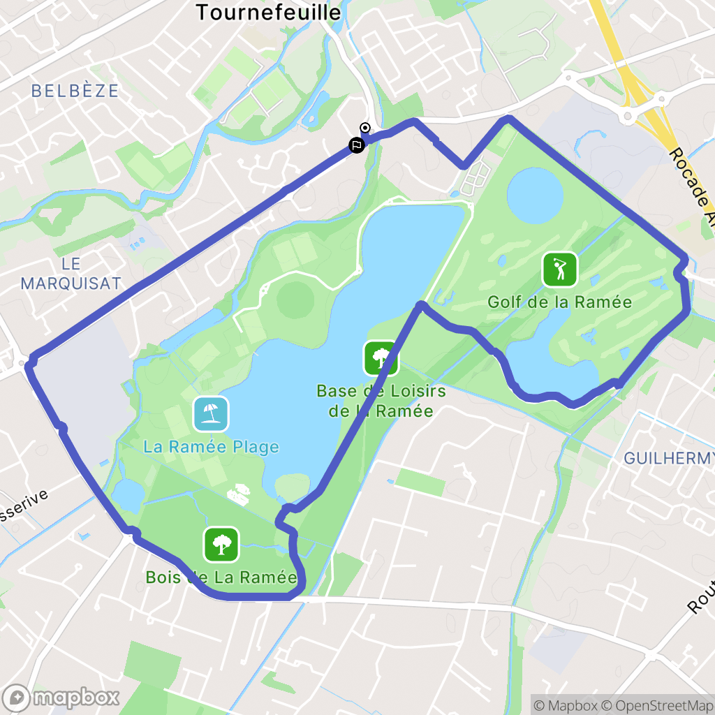 Tournefeuille : carte du parcours de randonnée - France