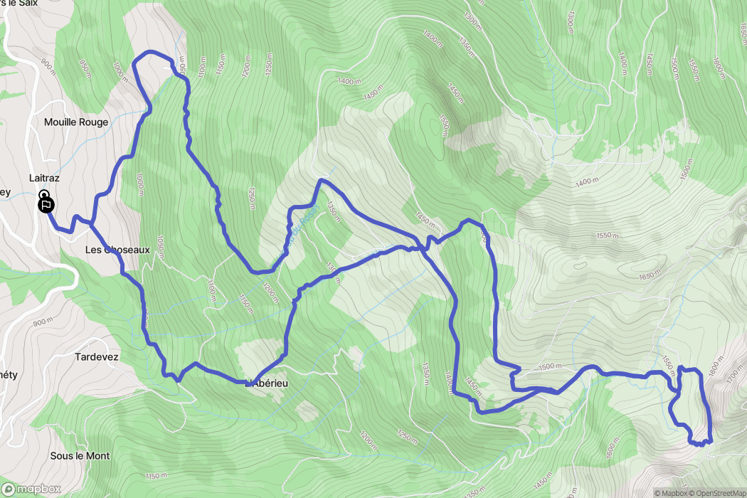 Onnion : carte du parcours de randonnée - France