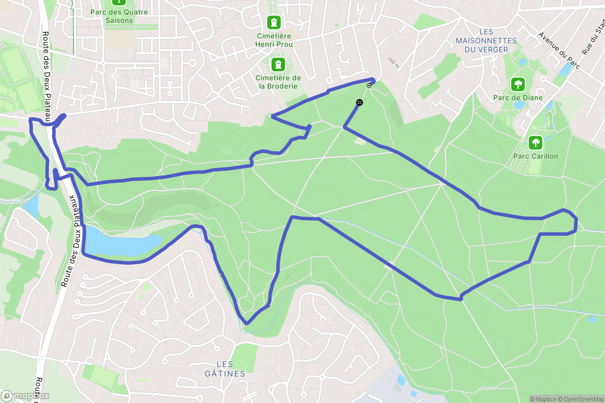 Les Clayes-sous-Bois : carte du parcours de randonnée - France