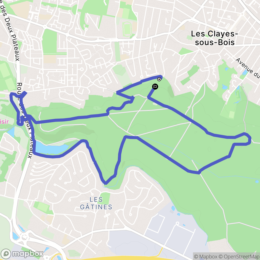 Les Clayes-sous-Bois : carte du parcours de randonnée - France