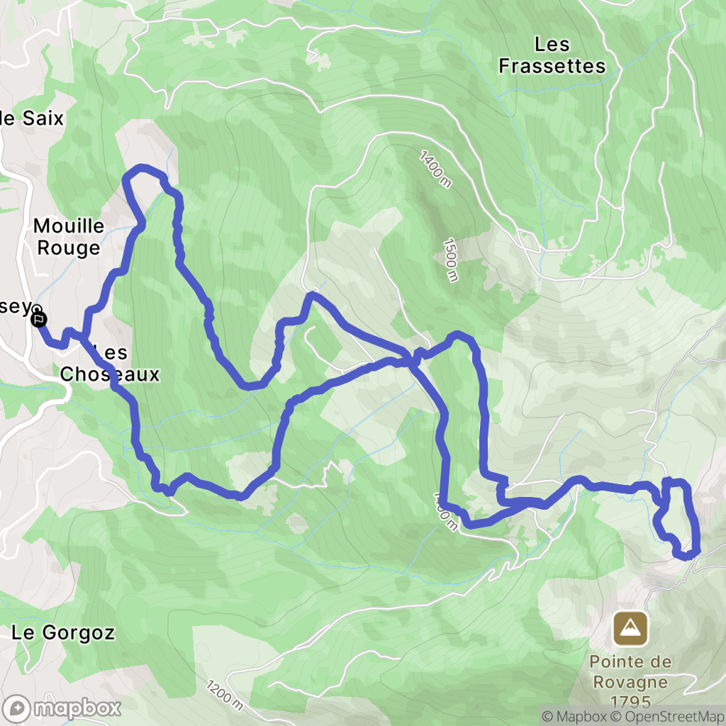 Onnion : carte du parcours de randonnée - France