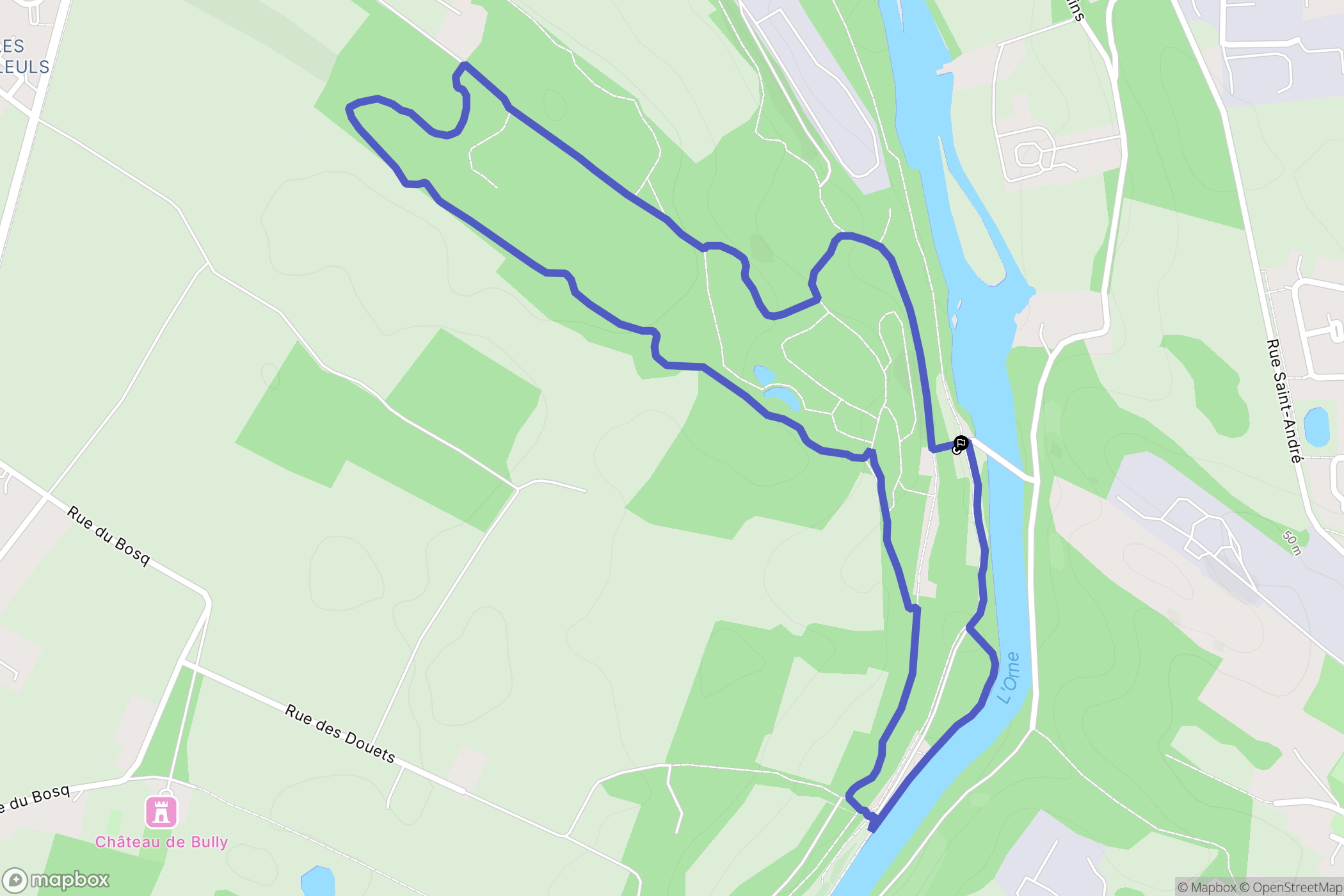 May-sur-Orne : carte du parcours de randonnée - France