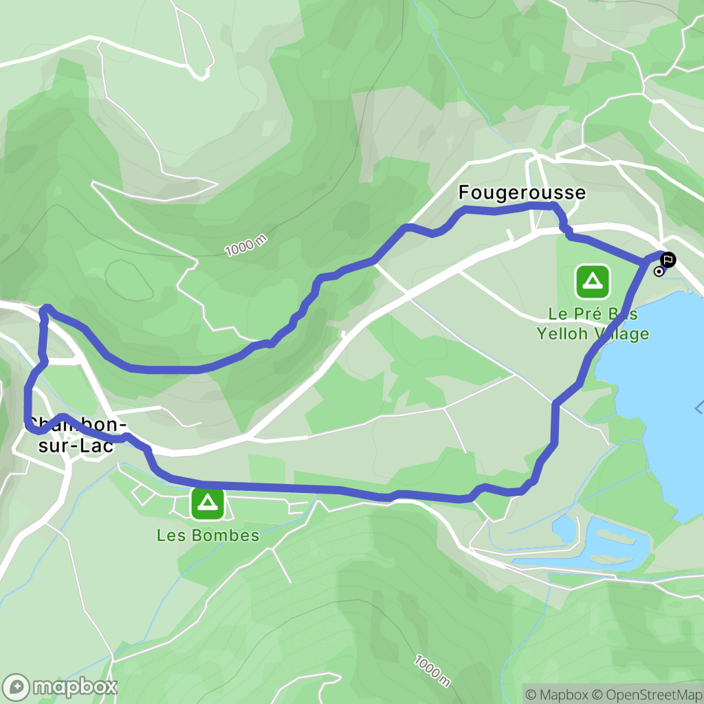 Chambon-sur-Lac : carte du parcours de randonnée - France