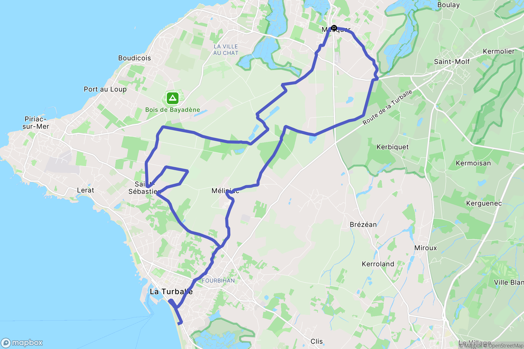 Mesquer : carte du parcours de randonnée - France