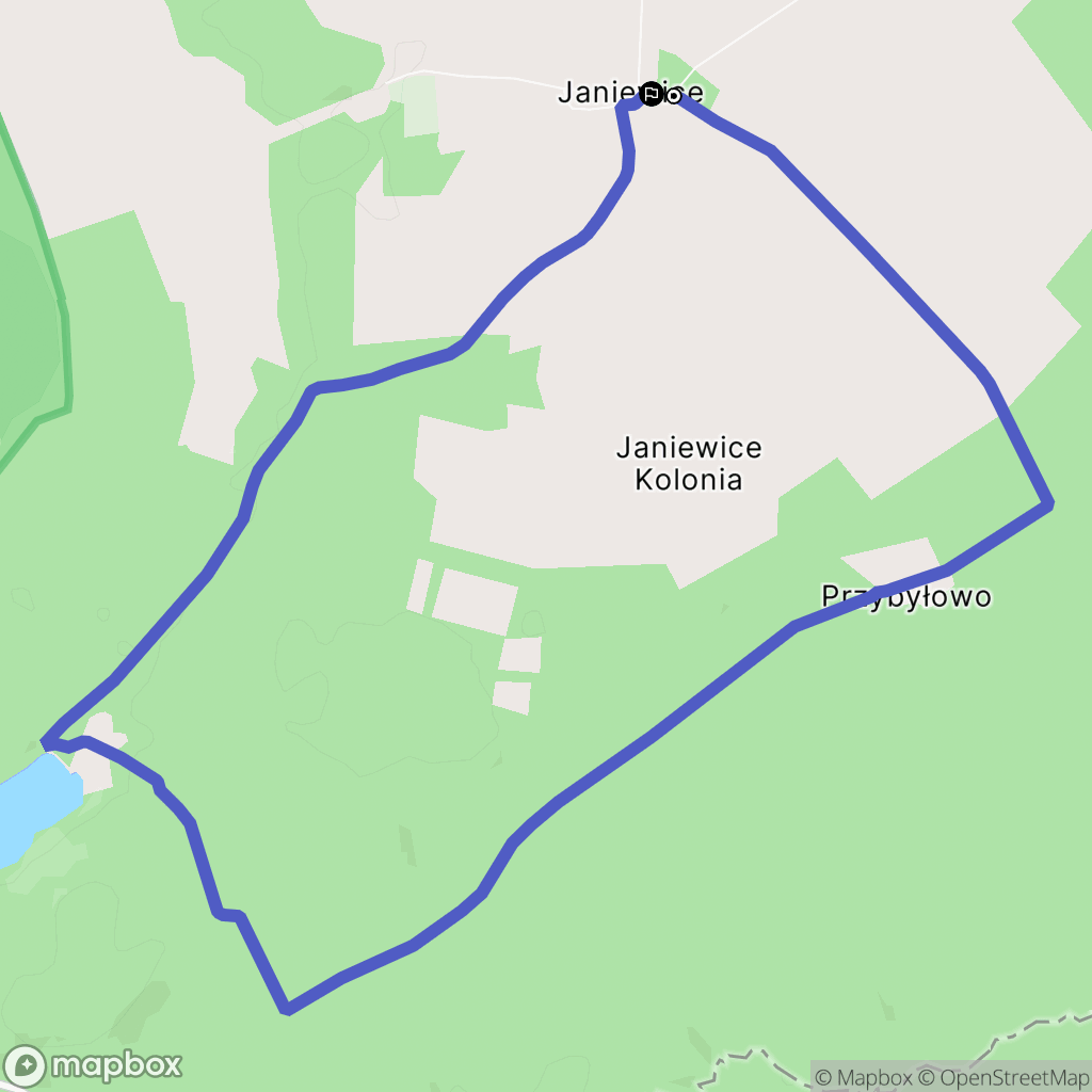 Janiewice: mapa trasy - Poland