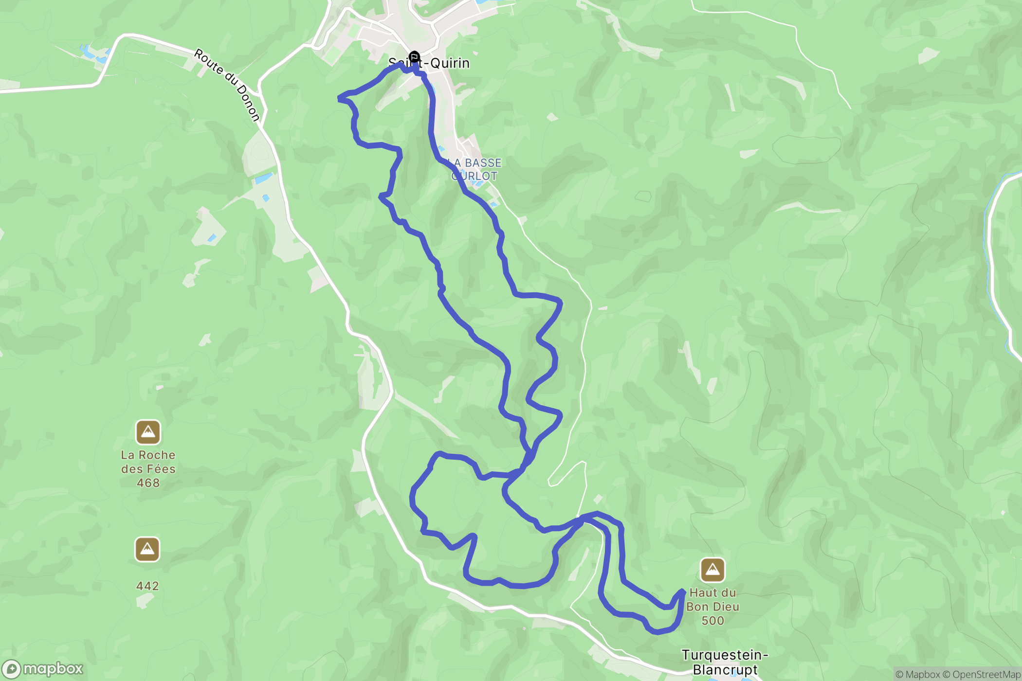 Saint-Quirin : carte du parcours de randonnée - France
