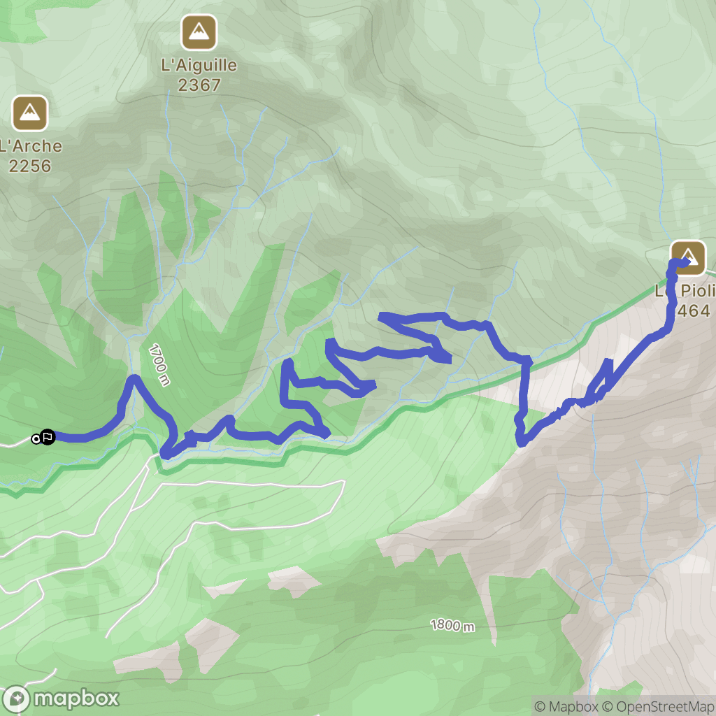 Ancelle : carte du parcours de randonnée - France