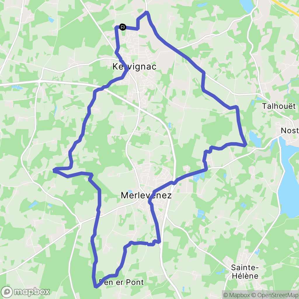 Kervignac : carte du parcours de randonnée - France