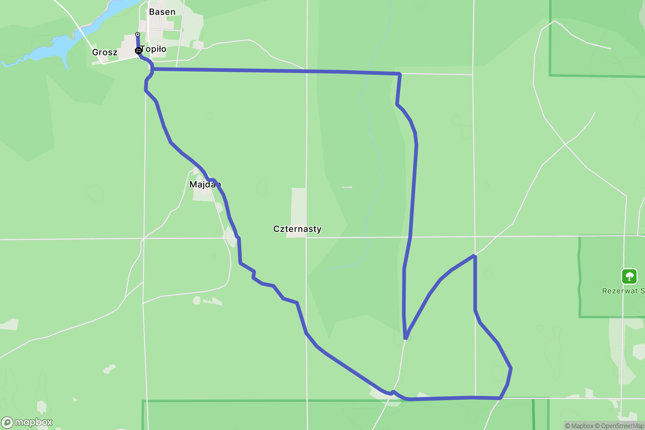 Topiło: mapa trasy - Poland