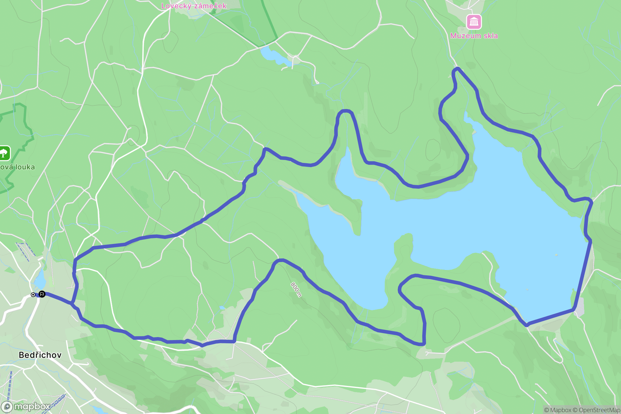 Bedřichov: mapa trasy - Czechia