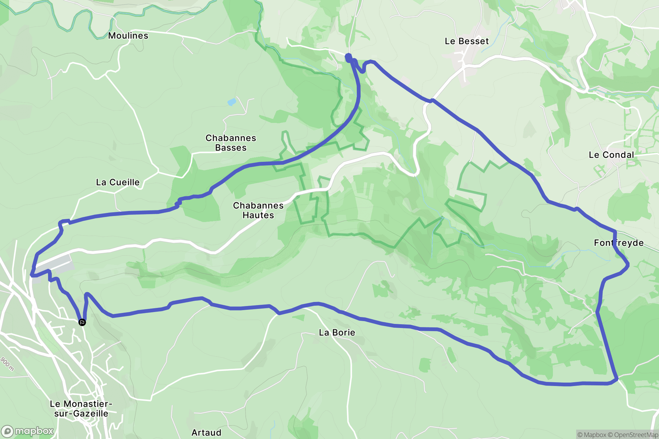 Le Monastier-sur-Gazeille : carte du parcours de randonnée - France