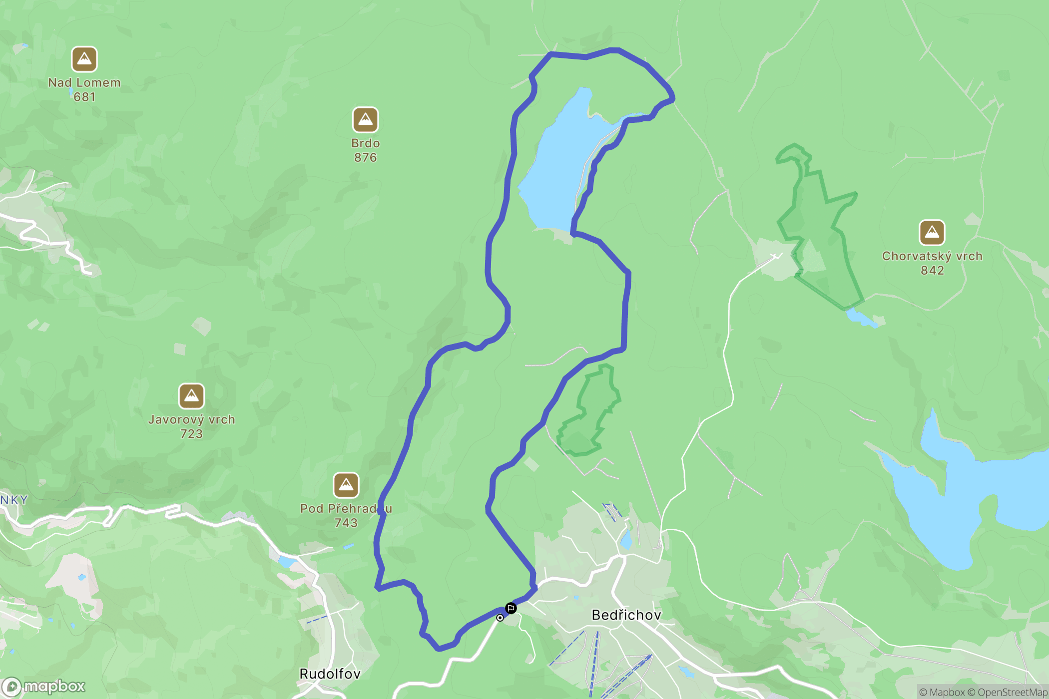 Bedřichov: mapa trasy - Czechia