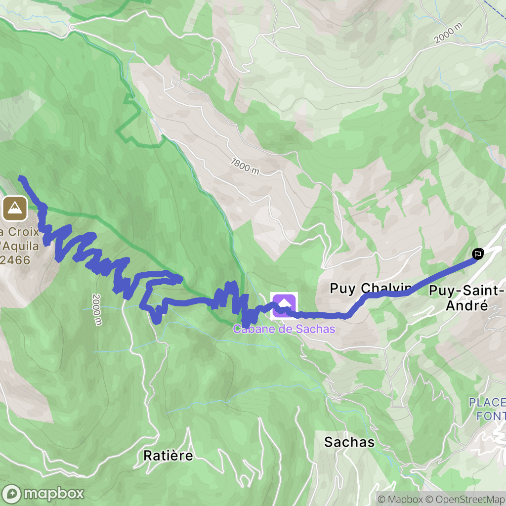 Puy-Saint-André : carte du parcours de randonnée - France